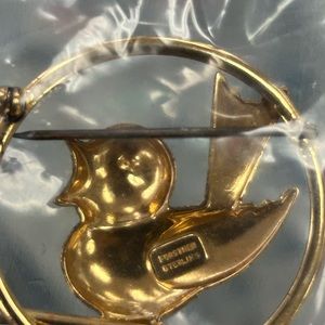 FORSTNER 925 Sterling Silver - Vintage Perched Bird Motif Brooch Pin